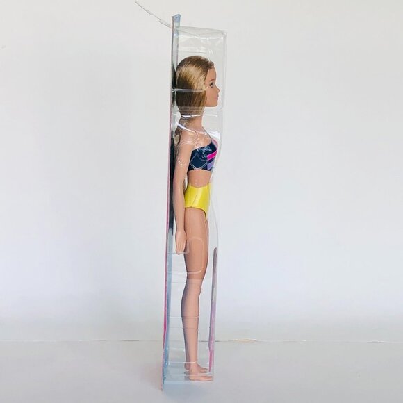 New in Box-Mattel-Barbie Doll with Blonde Hair Wearing Striped Swimsuit - Picture 5 of 15